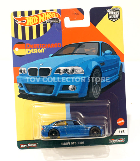Hot Wheels Deutschland Design BMW E46 M3 Blue Premium Car Culture Diecast Car